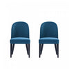 Hillman Modern Wood Upholstered Dining Chair in Blue - Set of 2