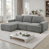 Cleo 2-Piece Textured Weave Sleeper Sectional with Storage Chaise and Block Arms - Grey