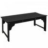 Outsunny Wooden Garden Stool with Slatted Seat Front Porch Bench, Black