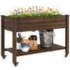 Outsunny Raised Garden Bed, Elevated Wooden Planter Box, Carbonized