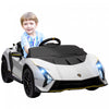 Qaba 12v Electric Car For Kids, Battery Powered Ride-On Lamborghini Autentica Licensed Kids Car With Butterfly Doors, Remote Control, 4 Wheels Spring Suspension, Soft Start, Lights, White