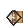 Dainolite Glasgow 1 Light Wall Sconce Matte Black/Vintage Bronze Finish Champagne Glass Lamp