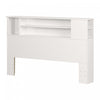 Vito Bookcase Headboard With Storage - Pure White