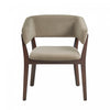 Blake Modern Wood Faux Mohair Armchair in Linen