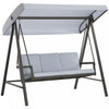 Outsunny 3 Seater Patio Swing Chair, Outdoor Swing Seat, Light Grey