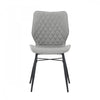 Rourke Taupe Diamond-Quilted Armless Accent Chair with Black Metal Legs (Set of 2)