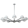 Dainolite Sofia 10 Light Chandelier Matte Black/Polished Chrome White Opal Glass Lamp