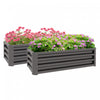 Outsunny Set Of 2 Raised Garden Bed, Steel Planters For Outdoor Plants, Elevated Planter Box, Easy-to-assemble, For Growing Flowers, Herbs And Vegetables, Dark Grey