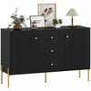 HOMCOM 47\" Buffet Cabinet with 3 Drawers and 2 Doors Modern Sideboard Black
