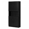 Liora 4-door Bookcase With Open Storage - Black Oak