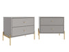 Jasper Modern 25\" Nightstand in Sage Gray (2-Drawer) - Set of 2