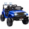 Qaba 12v Powered Ride-On Truck Car, Electric Car For Kids With Remote Control, Openable Doors, Spring Suspension, 3 Speeds, Usb Music Horn, Led Headlights, Dark Blue