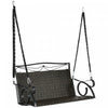 Outsunny 2-person Wicker Porch Swing Hanging Swing Bench With Steel Chains