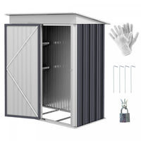 Outsunny 5x3 Ft Small Outdoor Storage Shed With Adjustable Shelf Dark Grey