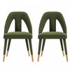 Neda Modern Upholstered Velvet Dining Chair in Olive Green - Set of 2