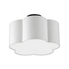 Dainolite Phlox 3 Light Flush Mount Small Matte Black White Shade Lamp