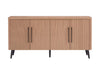 Jodie Mid-Century Modern 65\" Fluted Sideboard in Maple Buffet