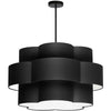Dainolite Phlox 4 Light Chandelier Matte Black Black/White Shade Lamp