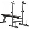 Soozier Adjustable Weight Bench, Foldable Bench Press With Barbell Rack And Dip Station For Home Gym, Strength Training Multiuse Workout Bench, Black And Grey