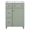 Jonas 24\" Solid Wood Bathroom Vanity Cabinet With Storage Drawers And Door - Green
