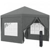 Outsunny 10'x10' Outdoor Pop Up Party Tent With Carrying Bag Dark Grey