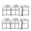 Augusta Modern Metal Vegan Leather Dining Chair in White - Set of 6