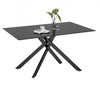 Ethan 51.18\" Rectangular Tempered Glass Dining Table with Stylish Metal Legs,Black Coffee Table