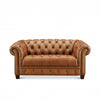 Hydeline York Leather Loveseat - Brown