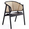 Manhattan Comfort Versailles Armchair - Black & Natural Cane