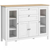 HOMCOM Sideboard Buffet Cabinet with 2 Drawers 3 Storage Cabinets, White