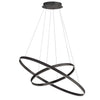 Dainolite Circulo Chandelier 97w Matte Black White Acrylic Diffuser Lamp