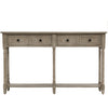 Phyllis Solid Wood Console Table With Drawers And Bottom Shelf - Grey