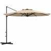 Outsunny 10ft Cantilever Patio Umbrella Offset Umbrella W/ Crank&tilt Khaki