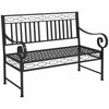 Outsunny 44\" Garden Bench, Metal Park Bench With Decorative Backrest Black