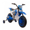 Aosom Kids Dirt Bike Battery Powered Ride-on Electric Motorcycle With Charging 12v Battery, Training Wheels Blue