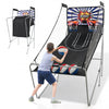 Costway Dual Shot Basketball Arcade Game With 8 Game Modes Arcade Sound Electronic Scoring White
