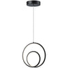 Dainolite Gabriel LED Pendant 22w Matte Black Finish White Silicone Diffuser Lamp