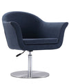Manhattan Comfort Voyager Brushed Metal Woven Swivel Adjustable Accent Chair - Smokey Blue