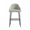 Gracie Modern Metal Upholstered Barstool in Stone Gray and Black Armoire