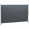 Outsunny Retractable Patio Awning, Outdoor Privacy Screen, Dark Grey