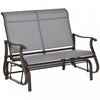 Outsunny 2-person Outdoor Glider Chair For Outdoor, Backyard, Light Grey