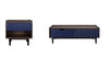 Duane Mid-Century Modern 2-Piece Coffee Table & End Table Set in Navy Blue