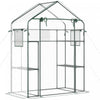 Outsunny Mini Greenhouse, Walk-in Greenhouse With 4 Shelves, Roll-up Door