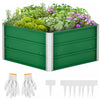 Outsunny Pentagon Galvanized Raised Garden Bed, Elevated Large Metal Planter Box W/ Install Gloves For Backyard, Patio To Grow Vegetables, Herbs, And Flowers, Green
