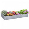 Outsunny 39\" X 39\" X 12\" Set Of 2 Raised Garden Bed, Elevated Planter Box With Galvanized Steel Frame For Growing Flowers, Herbs, Succulents, Grey