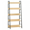 HOMCOM Modern 5-Tier Bookshelf Storage with Metal Frame Wooden Bookcase