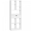 HOMCOM Tall Bookshelf with Drawer for Home Office, White