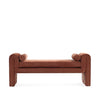 Concord Modern Glam Chenille Accent Bench in Terracotta