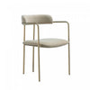 Serene Mid-Century Modern Metal Upholstered Dining Chair in Taupe