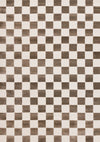 Leopold Checkered Brown White Geometric Area Rug - 2'7\" x 4'11\"
